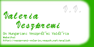 valeria veszpremi business card